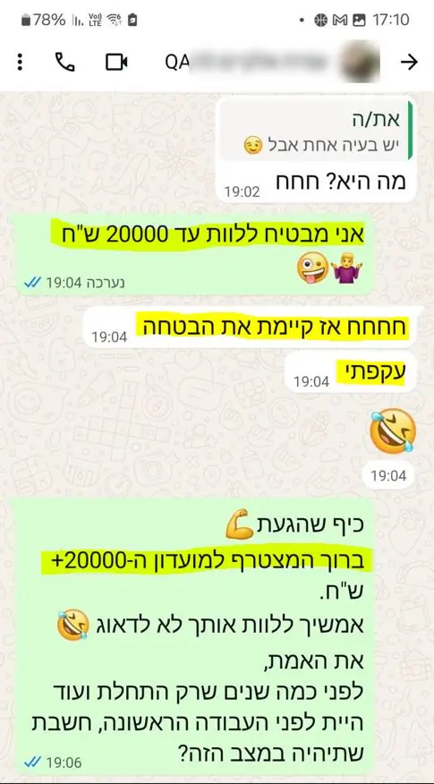 שכר של ראש צוות QA אוטומציה